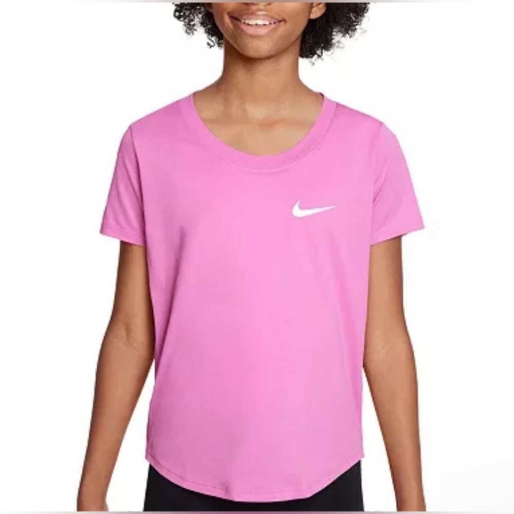 NWT Nike Girls Legend Scoop Dri-FIT Training Pink T-shirt, Size Girls Large